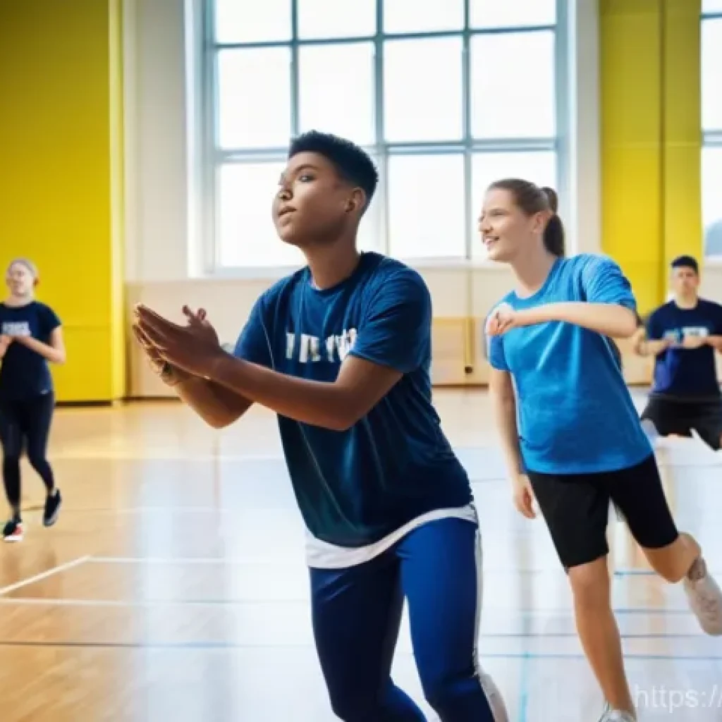 체육교사 역량 개발 방법 - **Prompt:** A dynamic and inclusive high school physical education class in a modern, well-lit gymna...