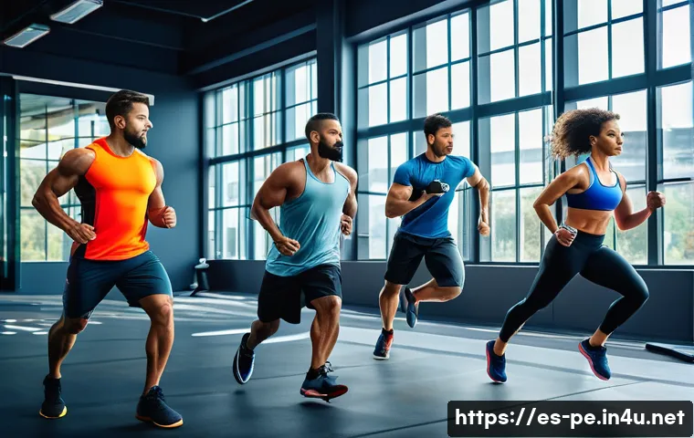 운동과 유전자 연구 - A diverse group of Spanish-speaking adults engaged in personalized fitness training inside a modern ...